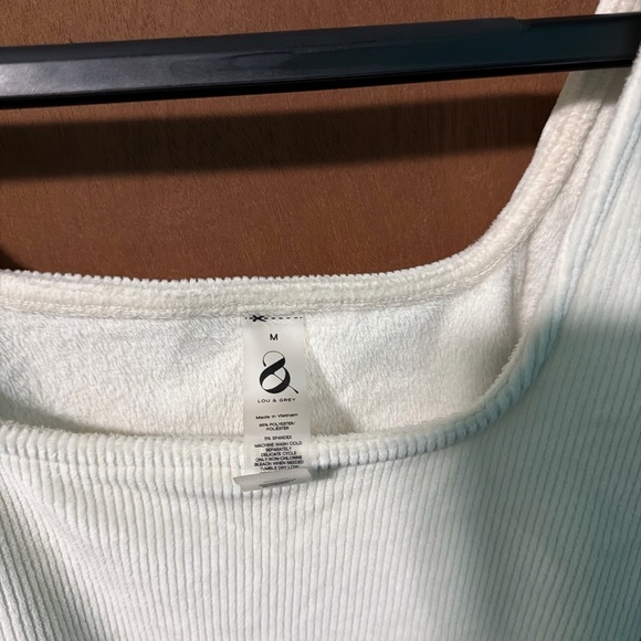 Women's White Ribbed Tank Top - Picture 2 of 2